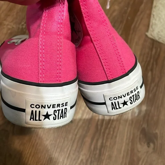 Women’s Converse Pink High-Top Platform Sneakers Sz 8/EU 39 - Picture 5 of 12